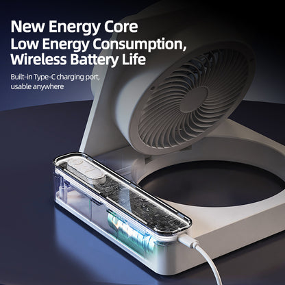Rechargeable Multifunctional Cooling Fan – 4000mAh Wall-Mount Fan with LED Display & 100-Speed Control