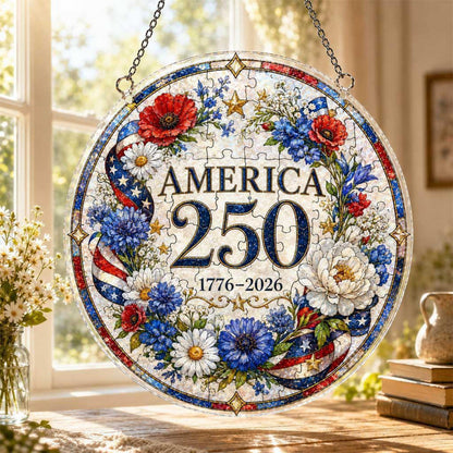 250th Anniversary Acrylic Puzzle Suncatcher Window Hanging