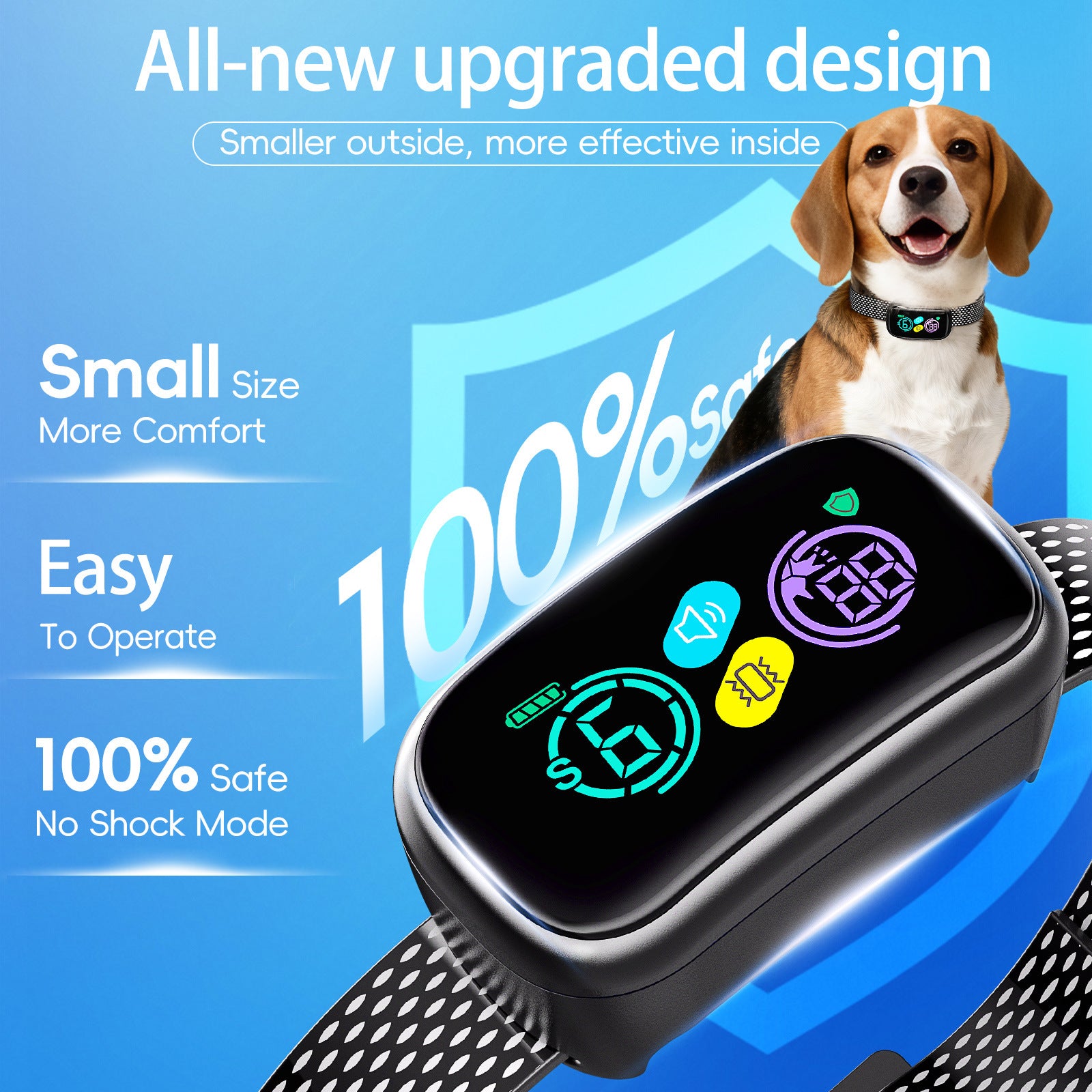 Smart No-Shock Bark Collar with Bark Count Record