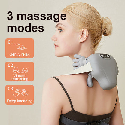 Wireless Heated Shoulder & Neck Massager with Realistic Hand Simulation