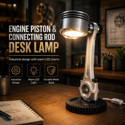 Engine Piston & Connecting Rod Industrial Desk Lamp