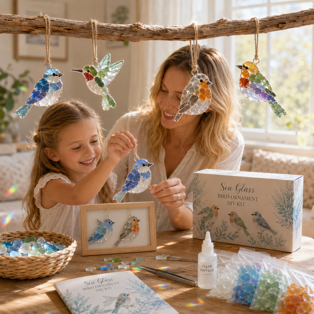 🌊 DIY Sun Catcher Sea Glass Collage Kit