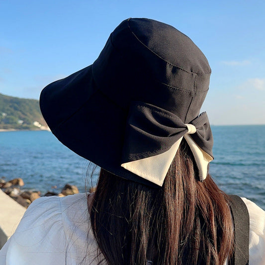 👒  Women's Bowknot Wide Brim Sun Hat – Foldable, 360° Protection 🎀