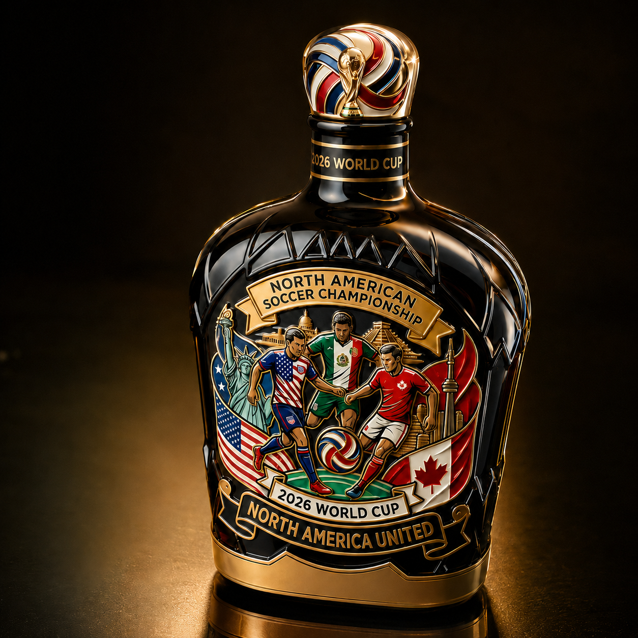 2026 North American Soccer Championship Host Cities Whiskey Bottle⚽