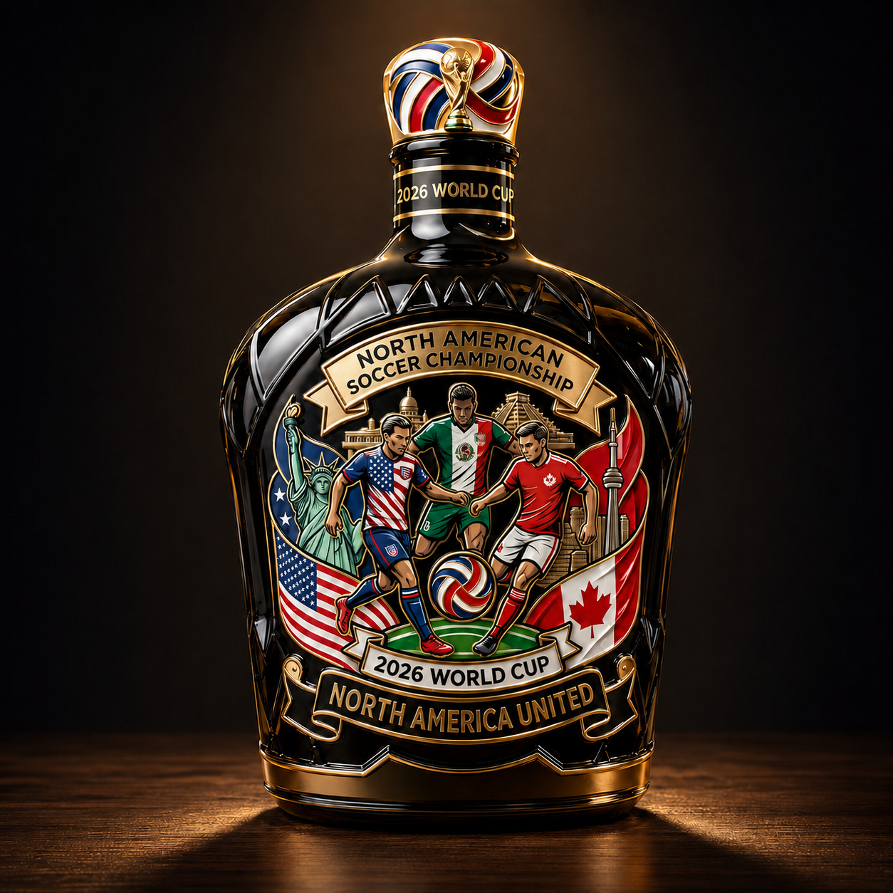 2026 North American Soccer Championship Host Cities Whiskey Bottle⚽