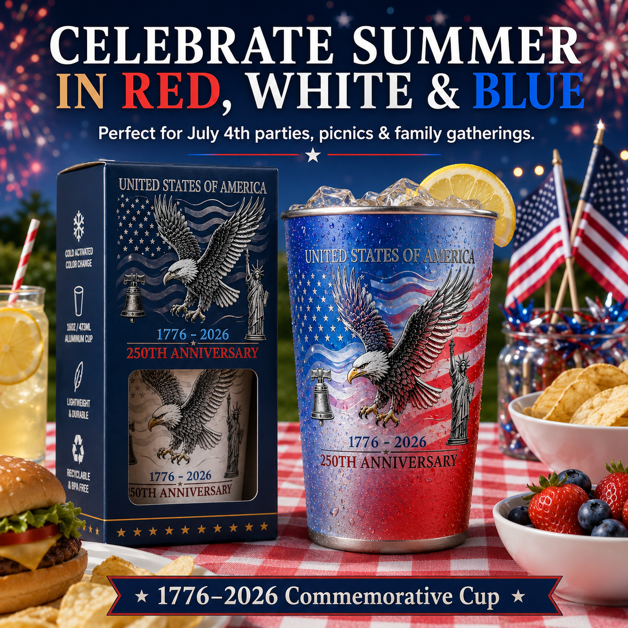 1776–2026 | 250th Anniversary Color-Changing Cup