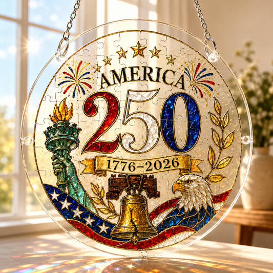 250th Anniversary Acrylic Puzzle Suncatcher Window Hanging