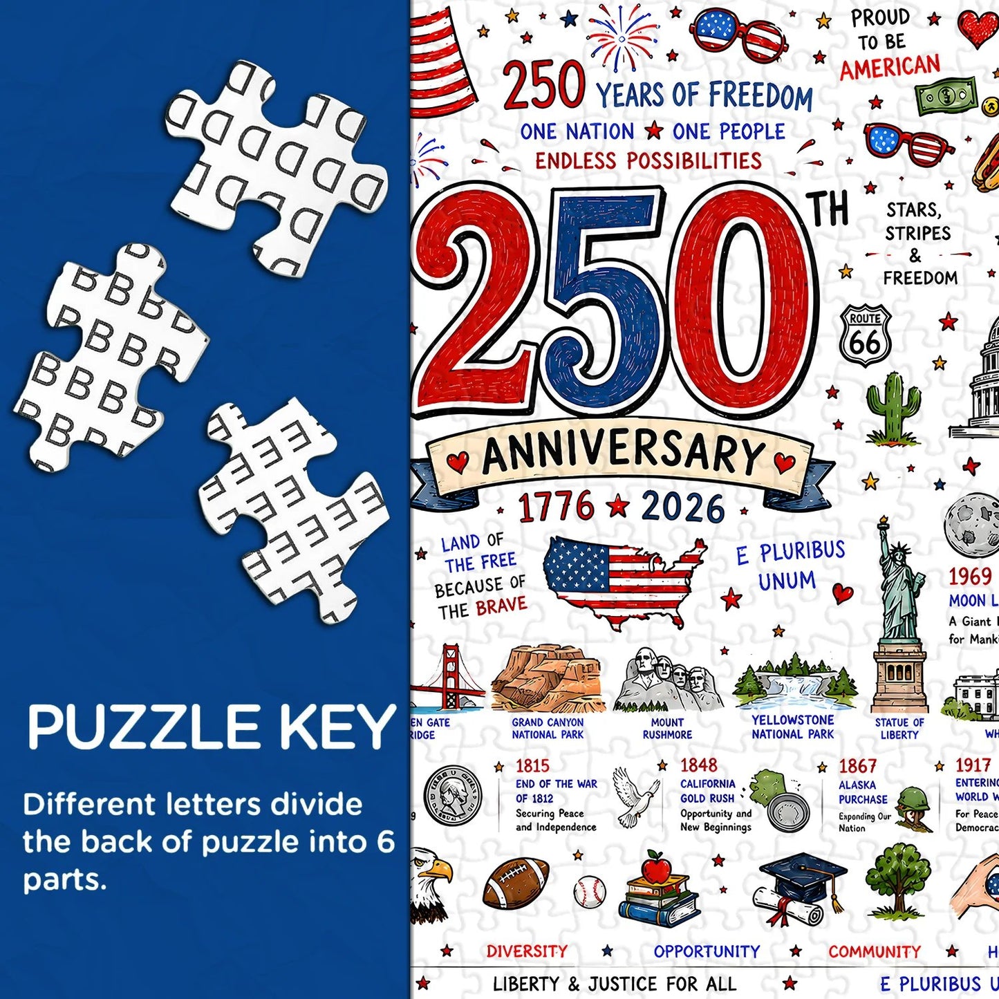 🧩 Patriotic America Jigsaw Puzzle 1000 Pieces 🎁