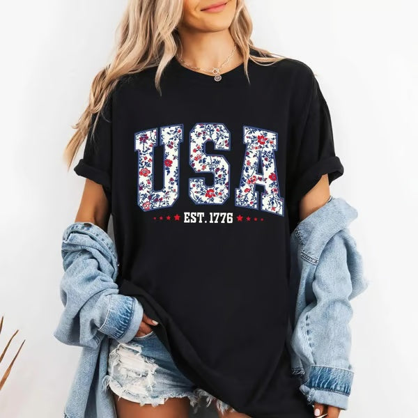 250th Anniversary USA Shirt Classic Design Oversized Patriotic Tee