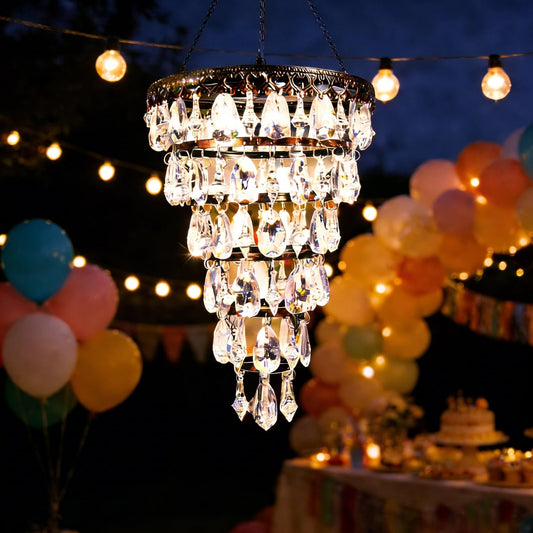 ✨ Solar-Powered Crystal Chandelier – Add Magic to Your Nights