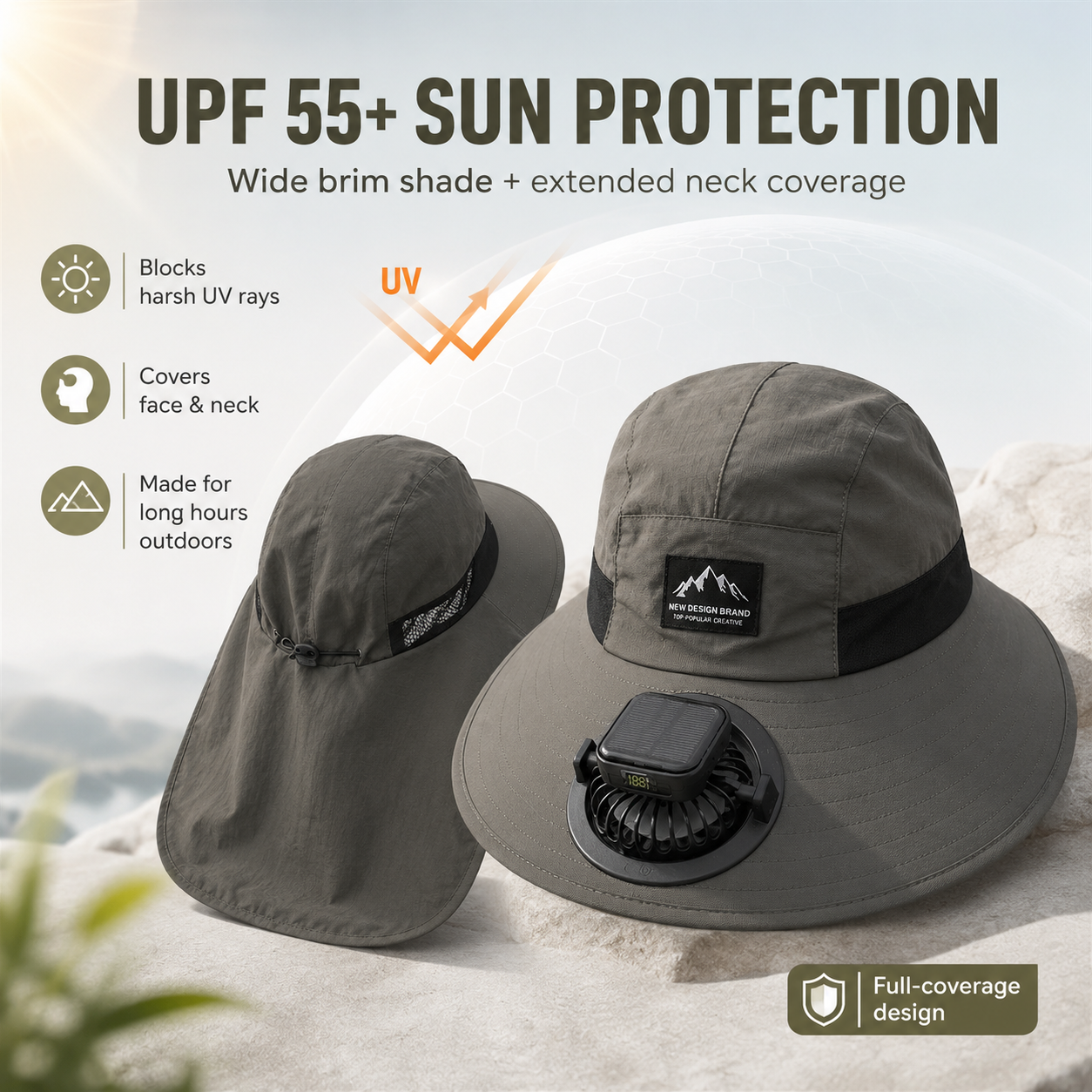 Solar Fan Sun Hat – Hands-Free Cooling for Hot Outdoor Days ☀🌬