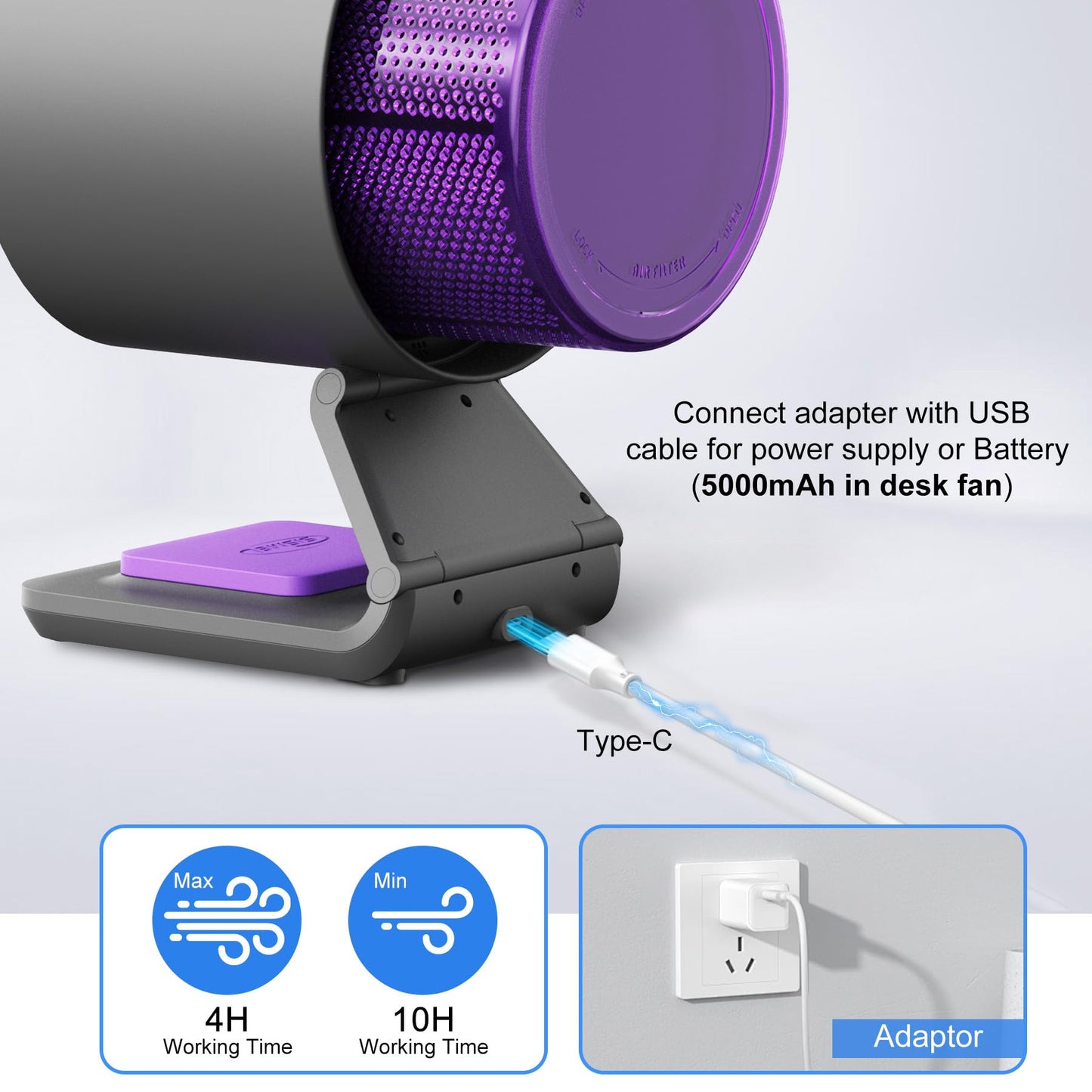 2-in-1 Desktop Cooling & 10‑Stage Purification Air Purifier Fan