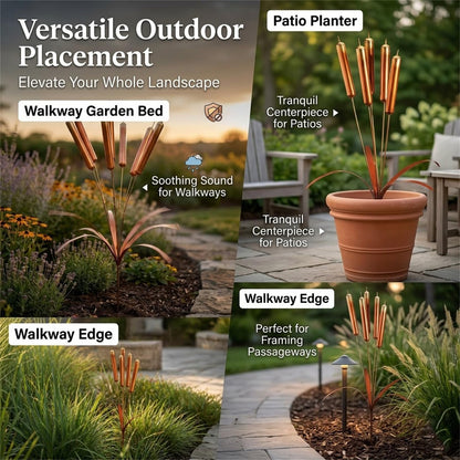 Copper Cattail Wind Chimes