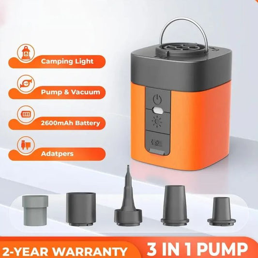 ✨Portable Mini Air Pump for Air Mattresses & Pool Floats – Fast Inflate & Deflate, Rechargeable, with LED Light
