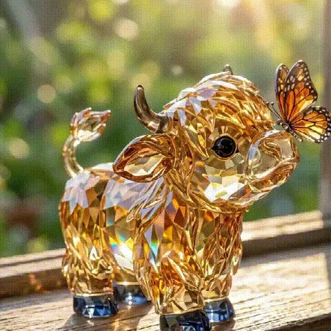 🐮 Crystal Highland Cow Sculpture