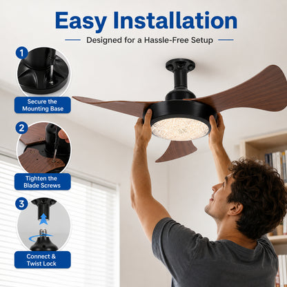 Socket Fan Light with Remote