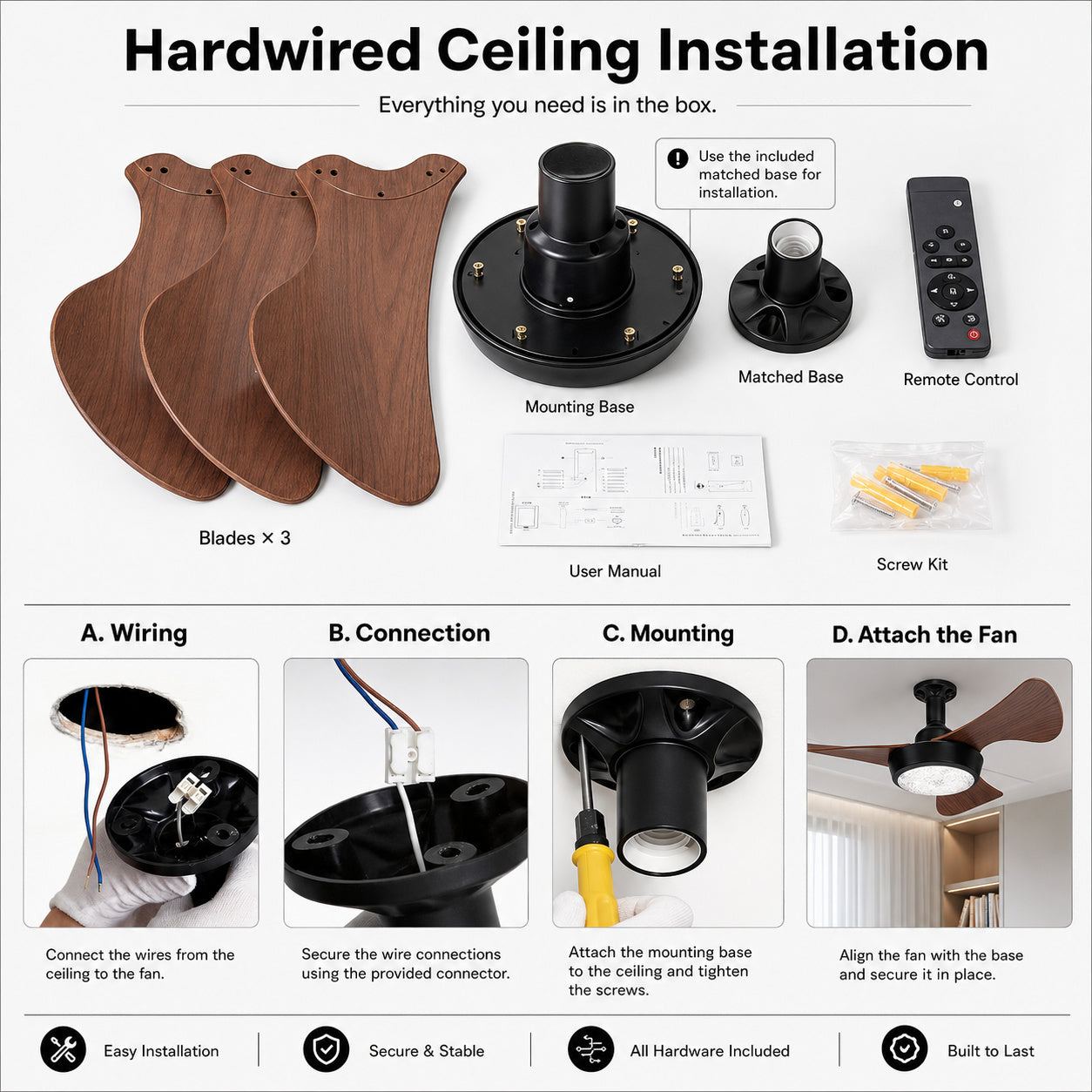 Socket Fan Light with Remote