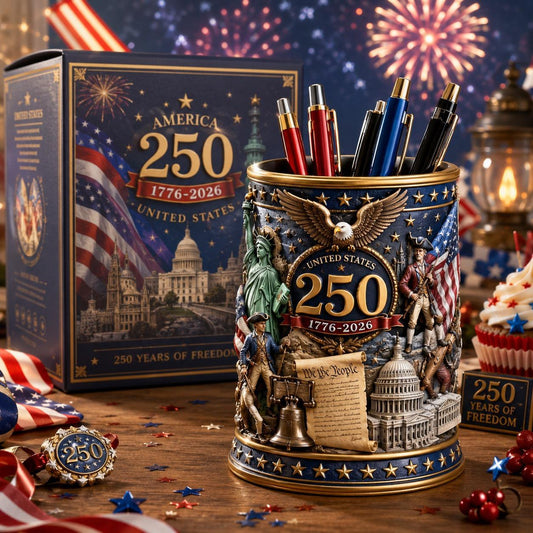 America 250th Anniversary Relief Pen Holder