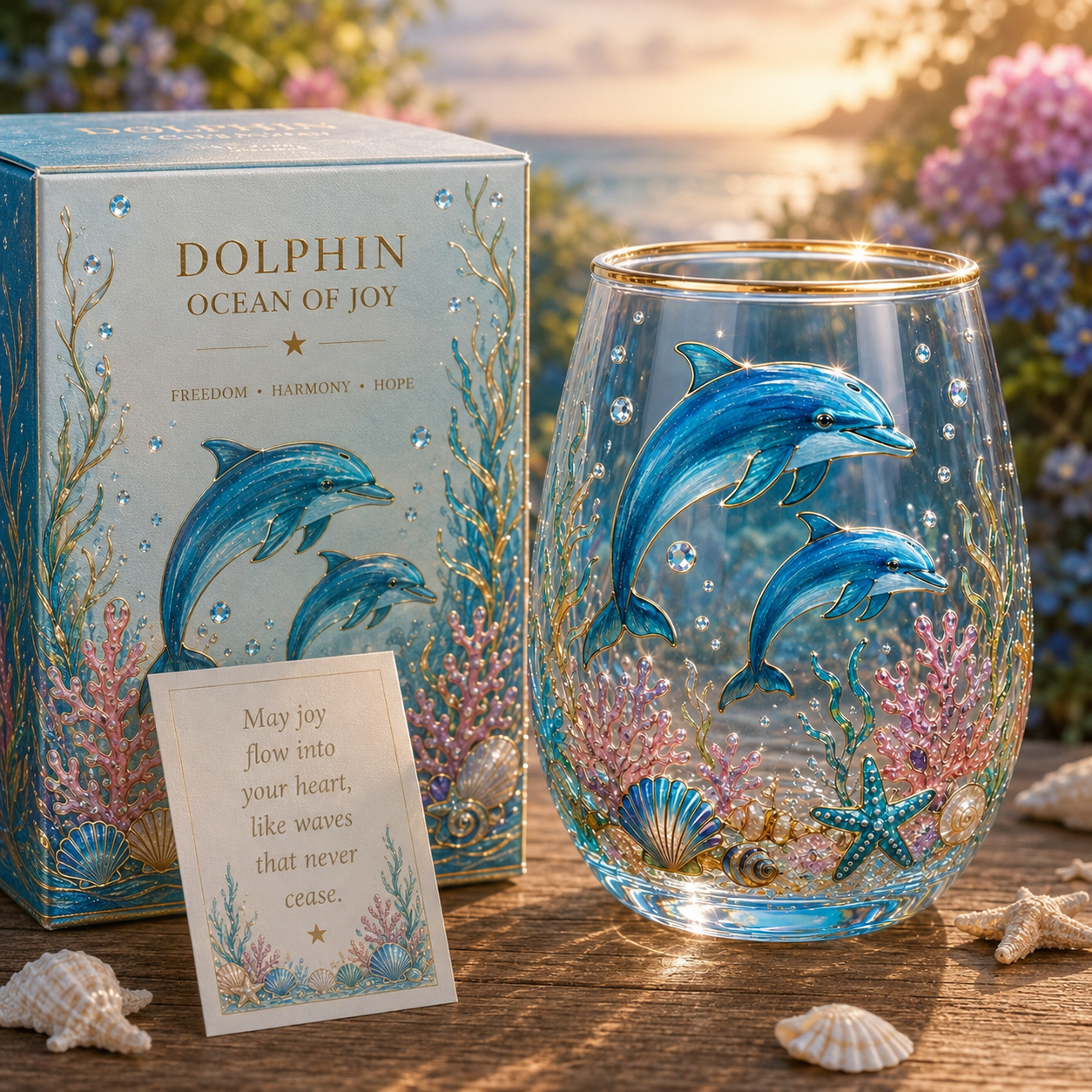 Ocean-Inspired Embossed Glass Cup 🌊