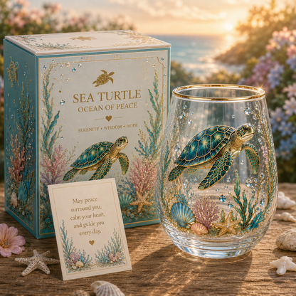 Ocean-Inspired Embossed Glass Cup 🌊