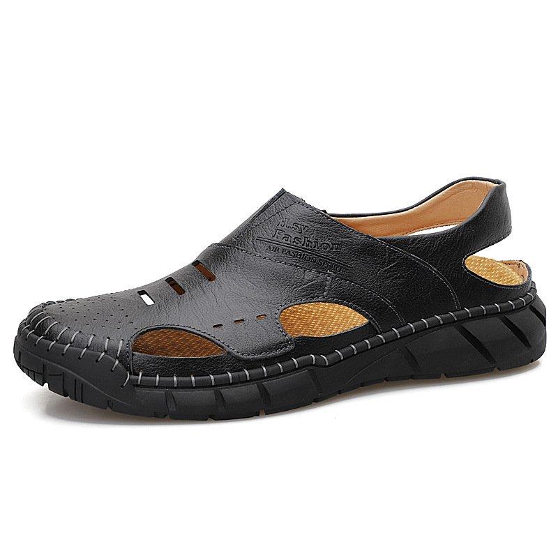 Men Summer Cowhide Leather Daily Sandals