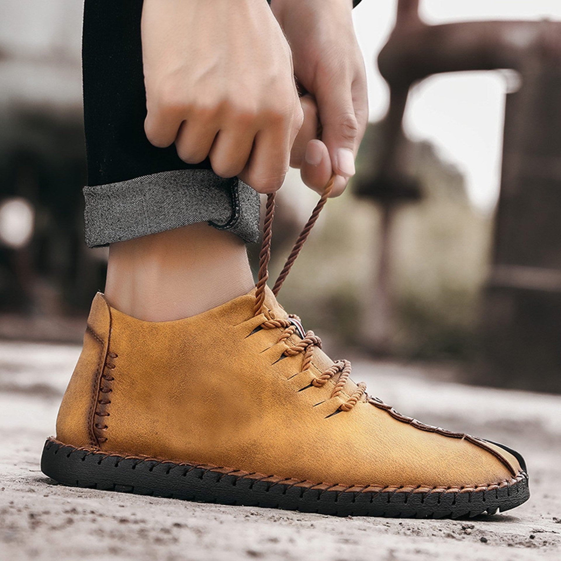 Men's Leather Non-slip Soft Sole Warm Casual Boots