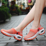 Women's Medium-heeled Casual Sandals Slippers Breathable Mesh Running Shoes