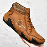 Men's Winter Handmade Soft Slip Resistant Warm Leather Ankle Boots