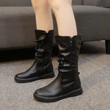 Women Leather Mid Calf Boots