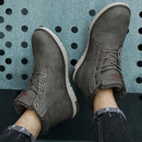 Men’s Winter Cow Leather Warm Lining Outdoor Casual Ankle Boots