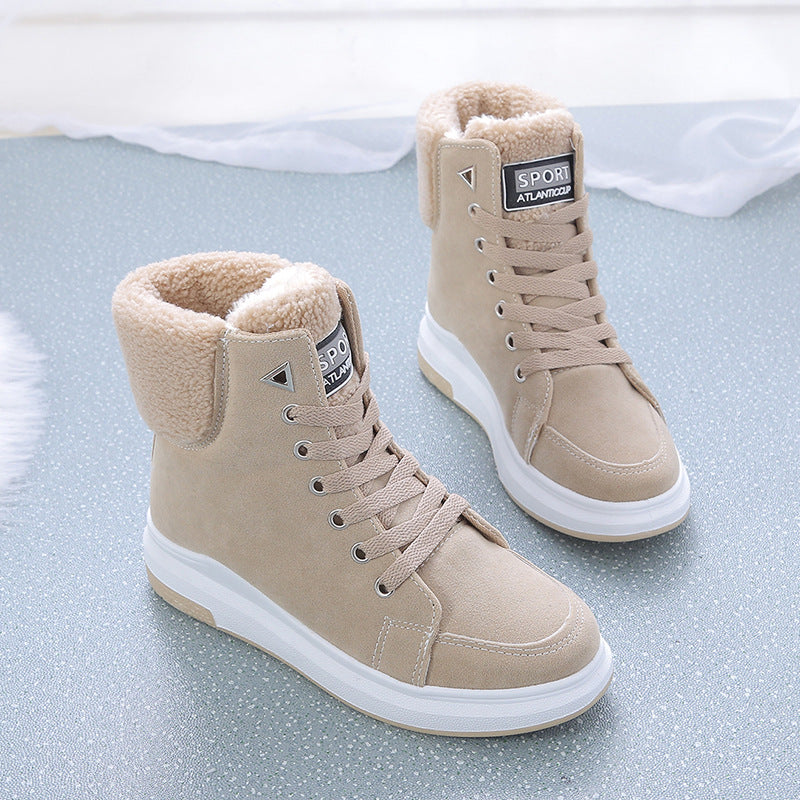 Women's Winter Plus Cashmere Sneakers Thick Warm Sports Shoes
