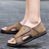 Men Summer Open Toe Leather Daily Sandals