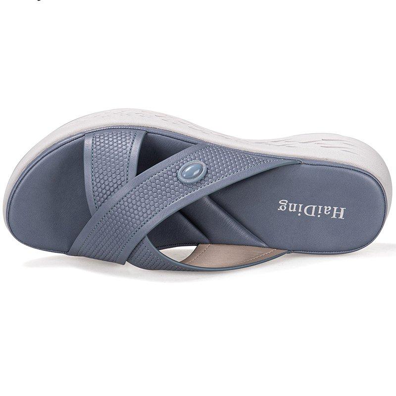 Women Comfortable Summer Open Toe Thick Sole Slippers