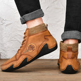 Men's Winter Handmade Soft Slip Resistant Warm Leather Ankle Boots