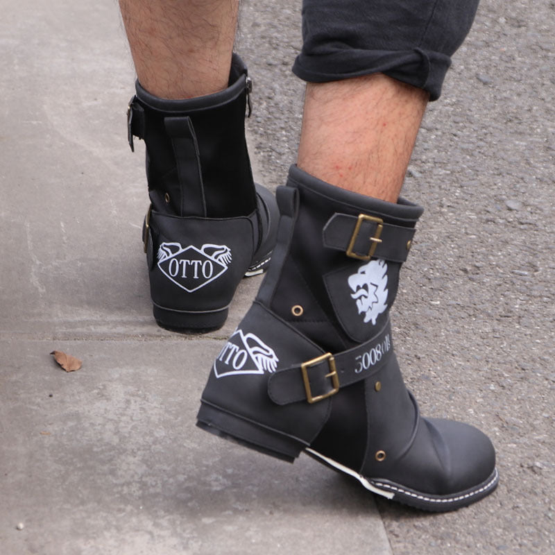 Men's Western Zipper Motorcycle Cowboy Boots