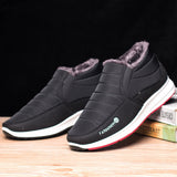 Men's Winter Casual Slip-On Waterproof Cloth Warm Lining Ankle Boots