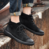 Men Vintage Waterproof Comfort Ankle Leather Boots