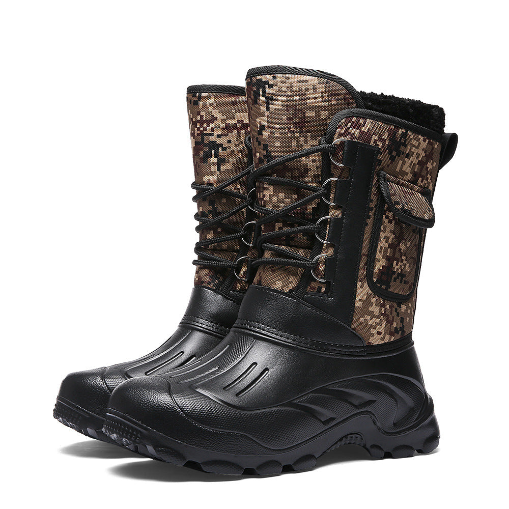 Men's Winter Waterproof High Top Camouflage Anti-Skid Snow Boots