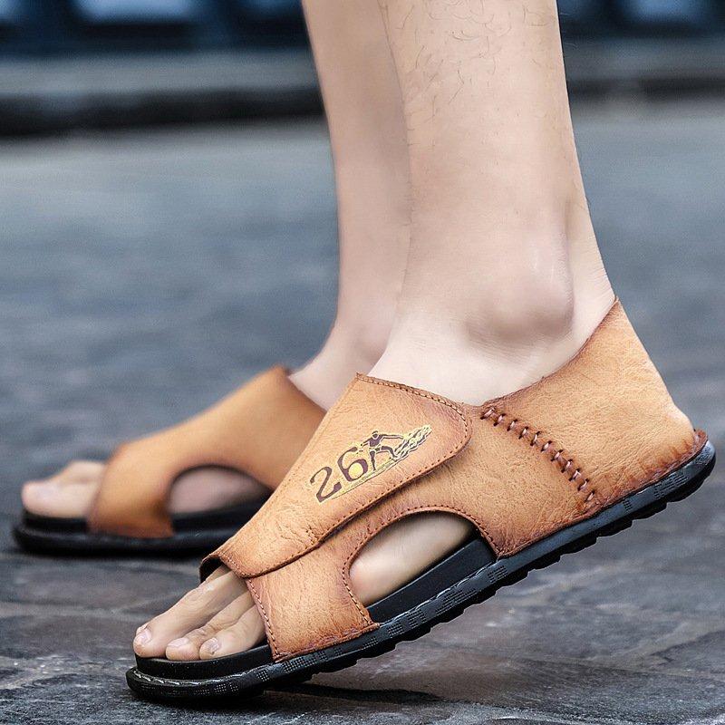Men Summer Open Toe Leather Daily Sandals