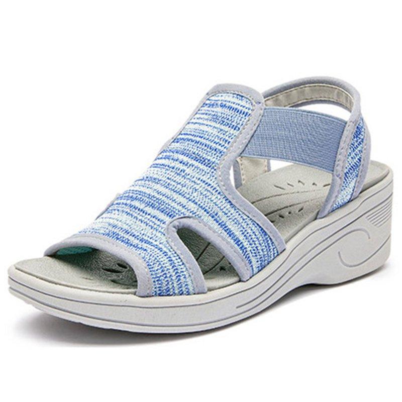 Women Comfortable Outdoot Open Toe Elastic Band Sports Wedge Sandals