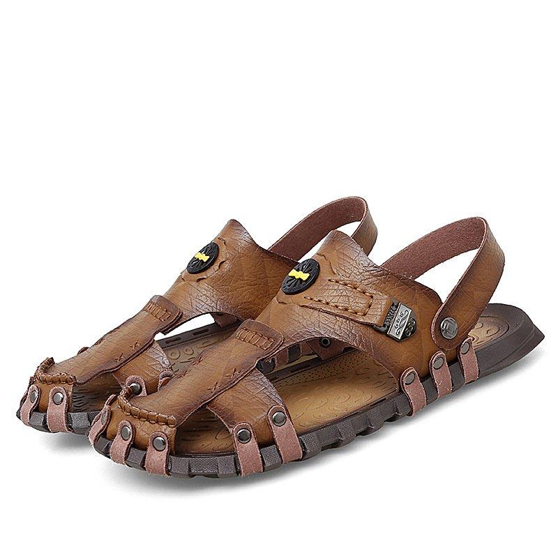 Men Summer Micro Leather Daily Sandals