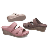 Ladies Fashion Slippers Height Increasing Flat Leather Sandals