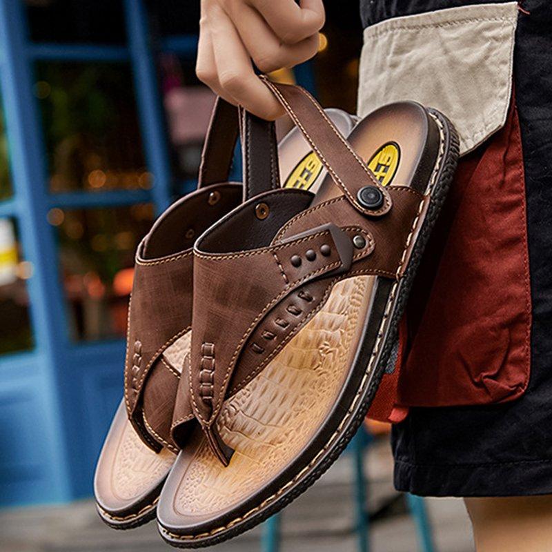 Men's Comfy Soft Clip Toe Casual Two Ways Thong Sandals