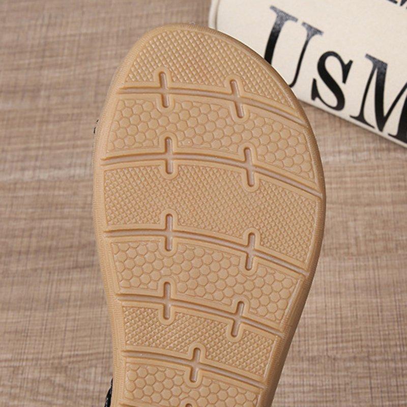 Women Comfortable Flat Heel Summer Elastic Band Chunky Sole Sandals