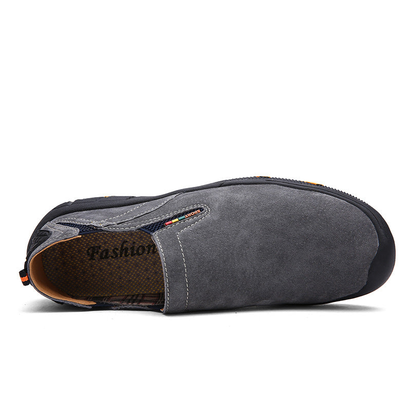 Men's Loafers & Slip-Ons Casual Daily Pigskin Breathable Non-slipping Wear Proof Walking Shoes