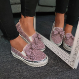 Sparkly Sneakers for Women With Cute Bowknot