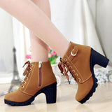 Women's New Fashion High Heeled Thick Heeled Casual Martin Boots