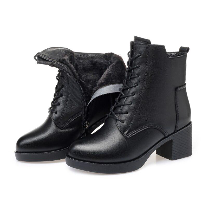 Women Winter Ankle Boots Genuine Leather Fashion Short Boots
