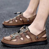 Men's Sandals Sewing Velcro Round Toe Shoes