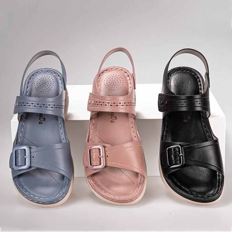 Women Comfortable PU Summer Thick Sole Sandals